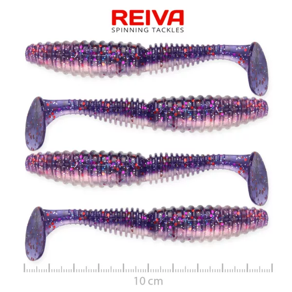 Reiva Zander Power Shad Purple Pearl 10cm Umpan Plastik 4db