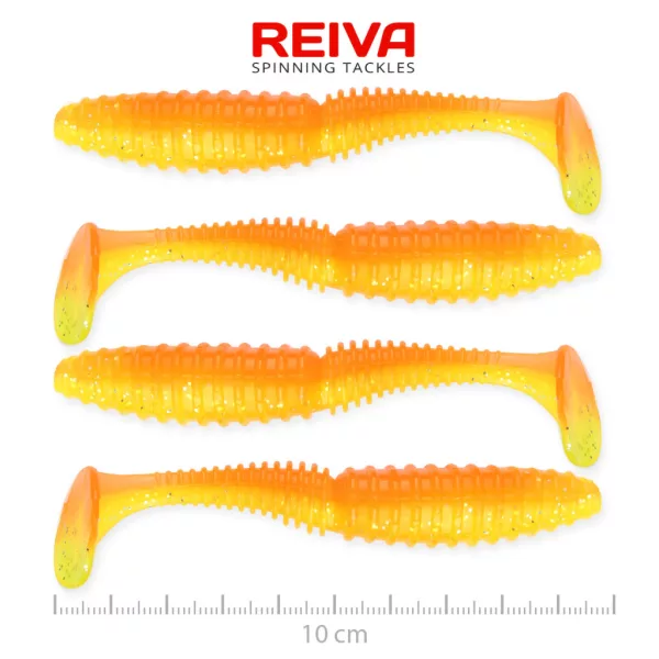 Reiva Zander Power Shad Shiny Orange 10cm Przynęta Plastikowa 4szt
