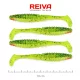 Reiva Zander Power Shad 10cm 7,05gr 4szt/opak. (Zielono-Pomarańczowy Brokat) Przynęta plastikowa