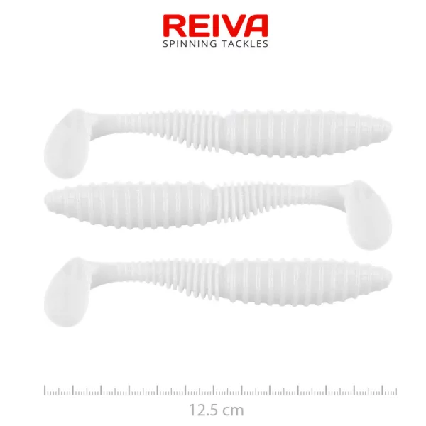 Reiva Zander Power Shad Classic White 12,5cm Umpan Plastik 3db