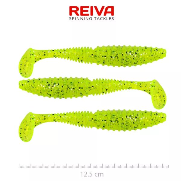 Reiva Zander Power Shad Poppy Green 12,5cm Umpan Plastik 3db