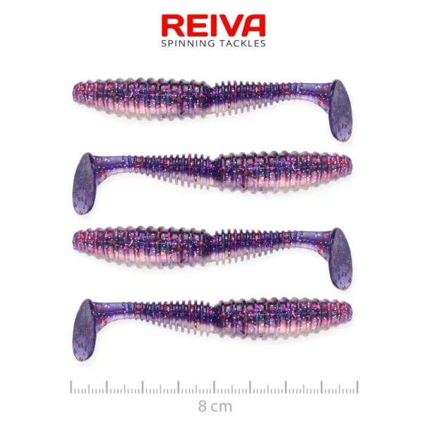 Reiva Zander Power Shad Purple Pearl 8cm Przynęta Plastikowa 4szt
