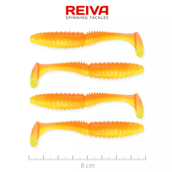 Reiva Zander Power Shad Shiny Orange 8cm Przynęta Plastikowa 4szt