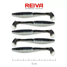   Reiva Zander Power Shad 8cm 3,18gr 5szt/opak. (Czarno-Srebrny) Przynęta plastikowa
