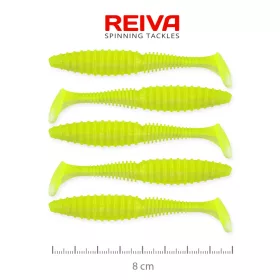   Reiva Zander Power Shad 8cm 3,18gr 5szt/opak. (Fluo Zielony) Przynęta plastikowa