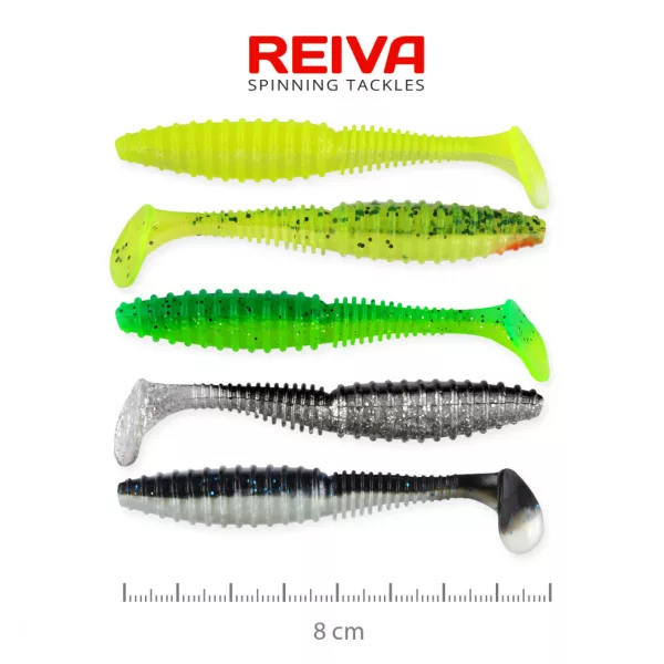 Reiva Zander Power Shad 8cm 3,18gr 5szt/opak. (5 kolorów) Przynęta plastikowa