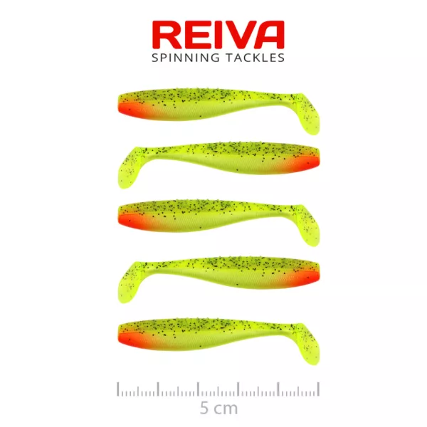 Reiva Flat Minnow Shad Watermelon 5cm 1,3gr Plastikowa Przynęta 5szt.