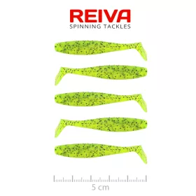   Reiva Flat Minnow Shad Poppy Green 5cm 1,3gr Przynęta gumowa 5szt.
