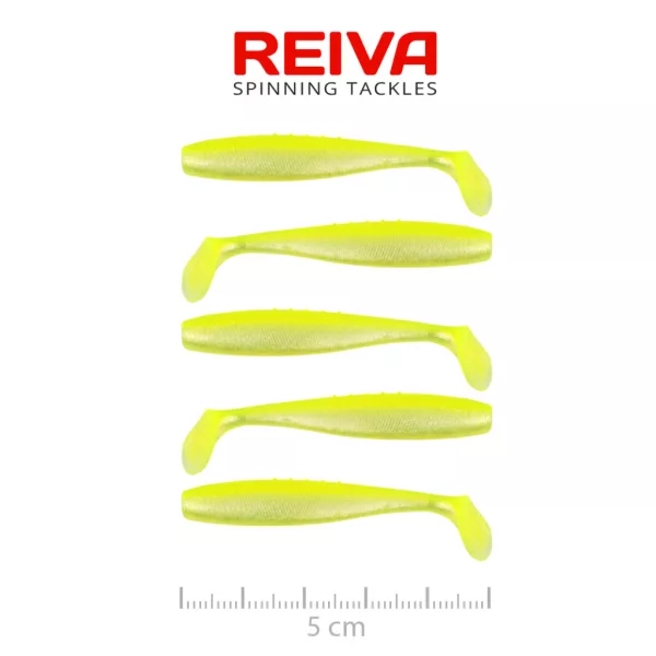 Reiva Flat Minnow Shad Flash Lemonade 5cm 1,3gr Plastikowa Przynęta 5szt.