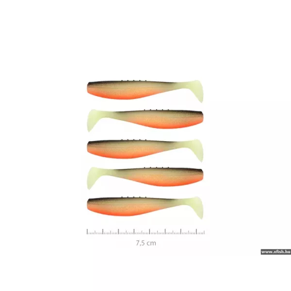 Reiva Flat Minnow Shad 10cm 4szt/op. (Czarno-Biało-Pomarańczowy) przynęta gumowa
