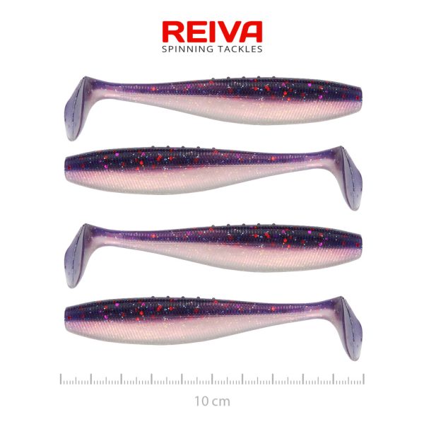Reiva Flat Minnow Shad 10cm Purple Pearl Przynęta Plastikowa 4szt