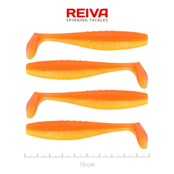 Reiva Flat Minnow Shad 10cm Fényes Narancs Műcsali 4db