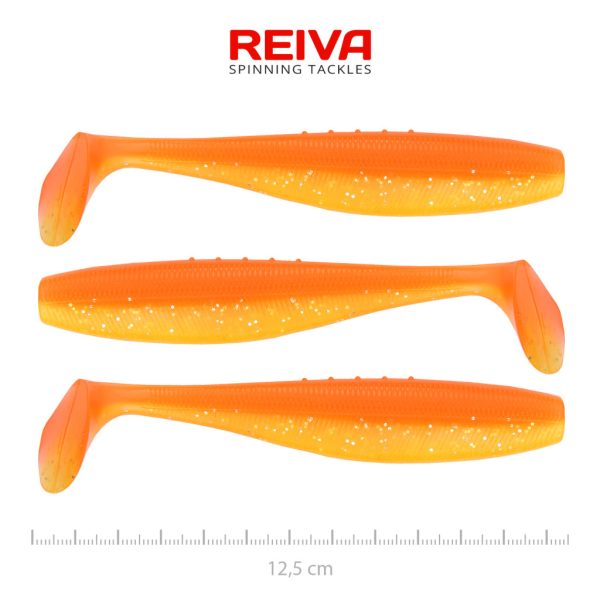 Reiva Flat Minnow Shad 12,5cm Fényes Narancs Műcsali 3db