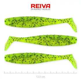   Reiva Flat Minnow shad 12.5cm 3pcs/pack (Green Glitter) Plastic lure