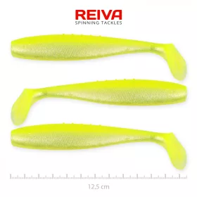   Reiva Flat Minnow shad 12.5cm 3pcs/pack (Yellow-Silver) Plastic lure