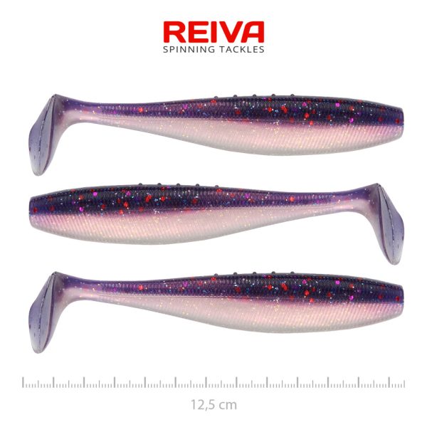 Reiva Flat Minnow Shad 12,5cm Lila Gyöngyház Műcsali 3db
