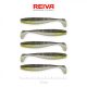 Reiva Flat Minnow shad 7.5cm 5pcs/pack (Black-Silver Glitter) Plastic lure