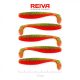 Reiva Flat Minnow shad 7.5cm 5pcs/pack (Green-Orange Glitter) Plastic lure