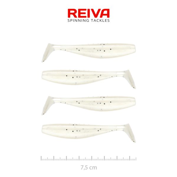 Reiva Flat Minnow Shad 7,5cm Gyöngyház Pont Műcsali 4db