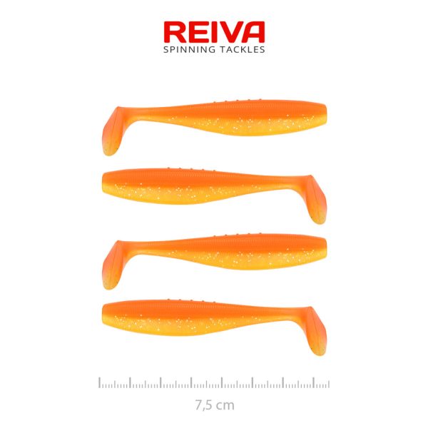 Reiva Flat Minnow Shad 7,5cm Fényes Narancs Műcsali 4db