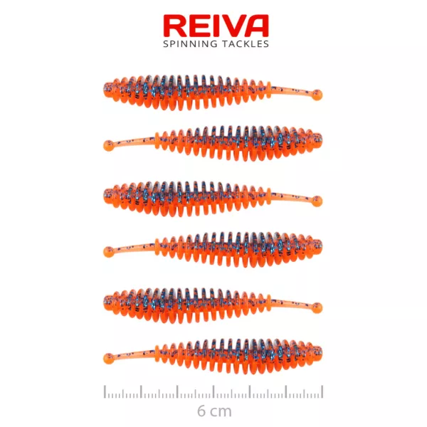 Reiva Tiny Worm Orange Disco 6cm Przynęta Plastikowa 6szt