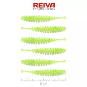   Reiva Tiny Worm Flash Chartreuse 6cm Przynęta Plastikowa 6szt