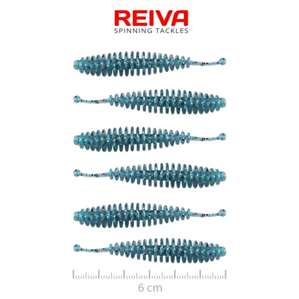 Reiva Tiny Worm Blue Shiner 6cm Przynęta Plastikowa 6szt