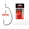 Reiva Offset Worm Czarny 4/0 3szt/opakowanie Haczyk na ryby drapieżne z oczkiem i zadziorem