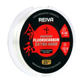   Reiva Reiva Fluorocarbon 25m 0.40mm Monofilamentowa żyłka przyponowa-Przezroczysty