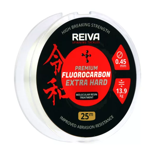 Reiva Reiva Fluorocarbon 25m 0.50mm Monofilamentowa żyłka przyponowa-Przezroczysty