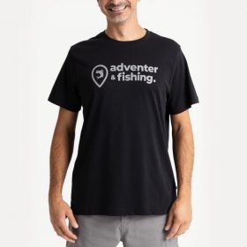 Adventer & Fishing Czarna Koszulka z krótkim rękawem S