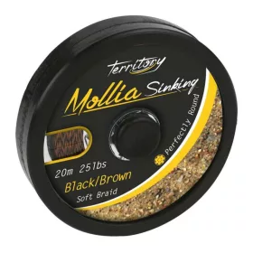   Mikado Mollia Hooklink 20m 25lbs czarno-brązowy pleciona linka przyponowa
