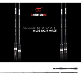   Wędka spinningowa Apia Grandage Naval Silver Scale C65ML Cast 1,96m 7-25gr 2-częściowa