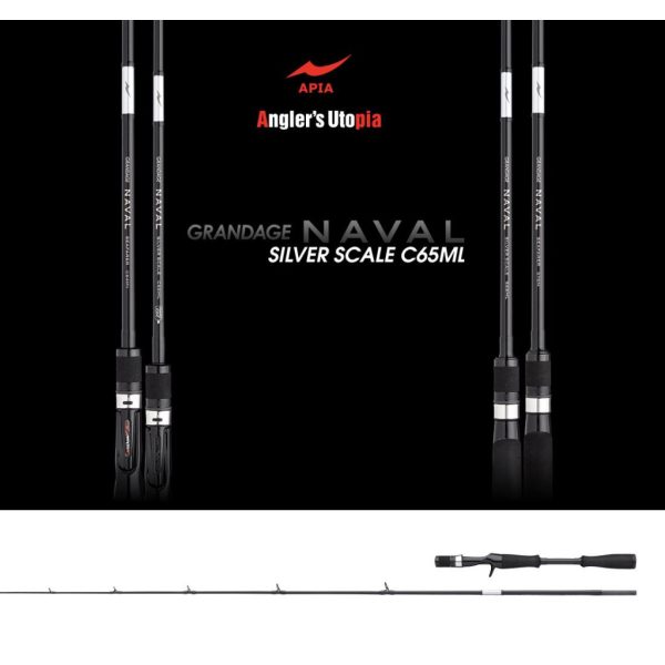 Wędka spinningowa Apia Grandage Naval Silver Scale C65ML Cast 1,96m 7-25gr 2-częściowa
