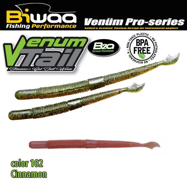 Biwaa Venum Tail 10cm 102 Cinnamon Gumowa Sztuczna Przynęta 10szt.