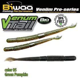  Biwaa Venum Tail 10cm 05 Green Pumpkin Gumowa Przynęta 10 szt.