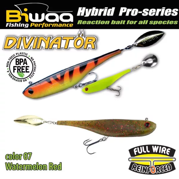 Biwaa Divinator Mini 9,5cm 9gr 07 Watermelon Red Spinnertail 1szt.