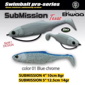 Biwaa Submission 10cm 01 Blue Chrome Guma 4szt