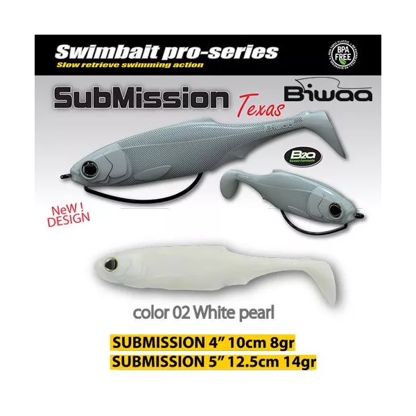 Biwaa Submission 10cm 02 Pearl White Przynęta gumowa 4szt