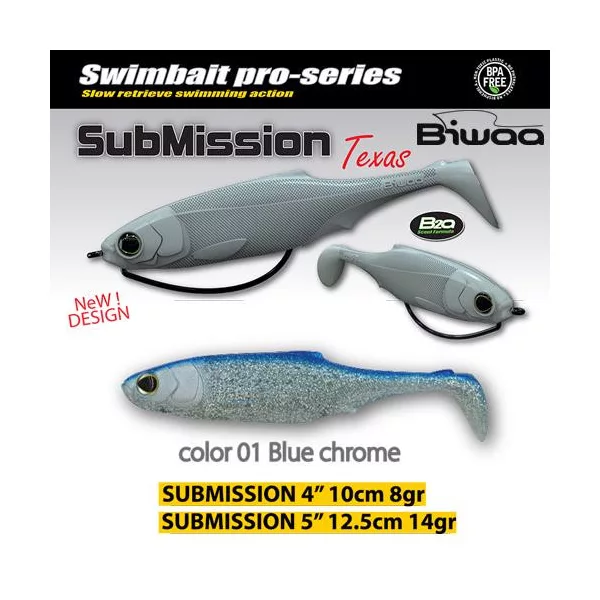 Biwaa Submission 13cm 01 Blue Chrome Gumihal 3db