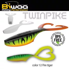 Biwaa Twinpike 15cm 24gr 12 Fire Tiger Guma 3szt