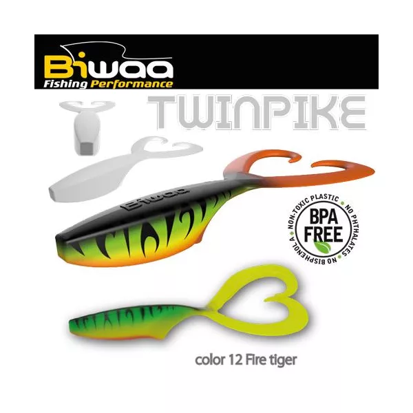 Biwaa Twinpike 15cm 24gr 12 Fire Tiger Guma 3szt