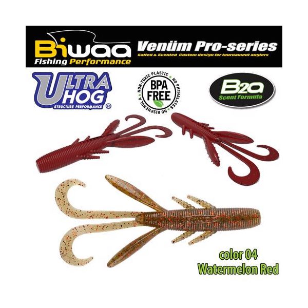 Biwaa Ultra Hog 10cm 04 Watermelon Red Gumowa Przynęta 8szt