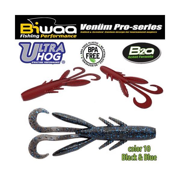 Biwaa Ultra Hog 7,5cm 10 Black & Blue Soft Lure 10pcs