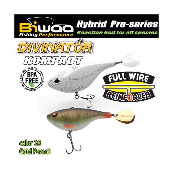 Biwaa Divinator Kompact 50 5cm 20gr 28 Gold Perch Spinnertail 1szt.