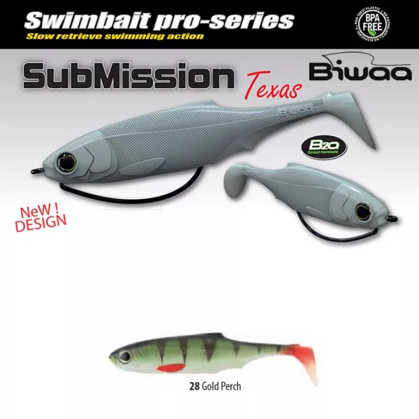 Biwaa Submission 13cm 28 Gold Perch Soft Lure 3pcs