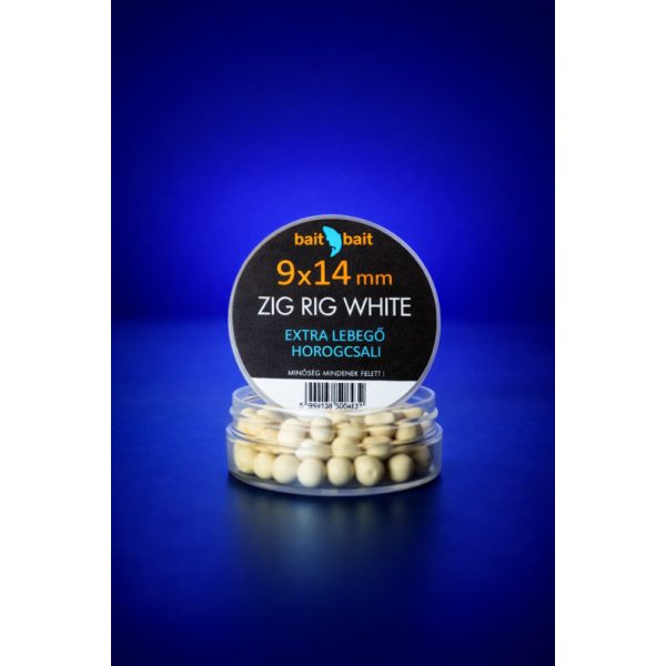 BaitBait Biały 9x14mm Zig Rig Bardzo Pływająca Przynęta Haczykowa 20gr