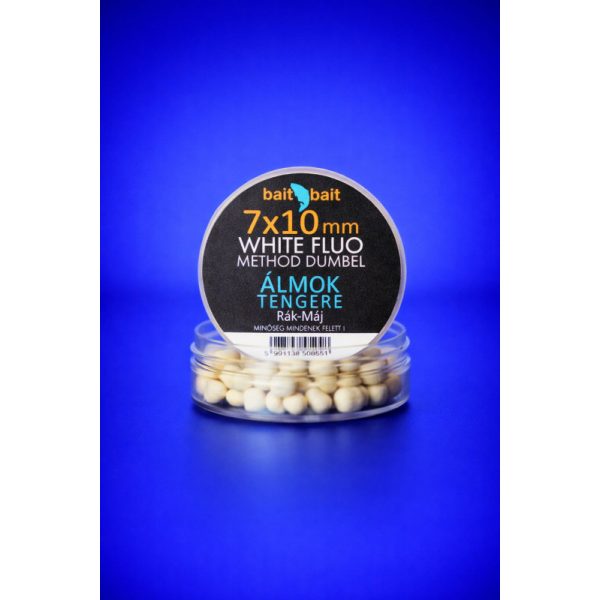 BaitBait Álmok Tengere 7x10mm Fluorowy Method Dumbell Biały Wafter 20gr