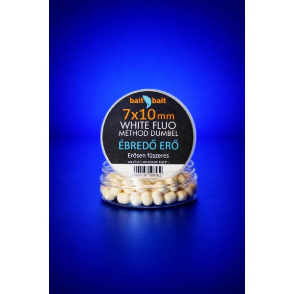 BaitBait Ébredő Erő 7x10mm Fluorescencyjny Method Dumbel Biały Wafter 20gr