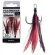BKK Feathered Spear-21 SS 8 Z oczkiem, Zadziorem Czerwono-Czarny Kotwiczka 3szt.
